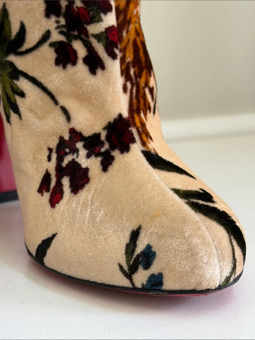 Christian Louboutin Veau Velour Moulamax  Boots Size 37.5/7.5US